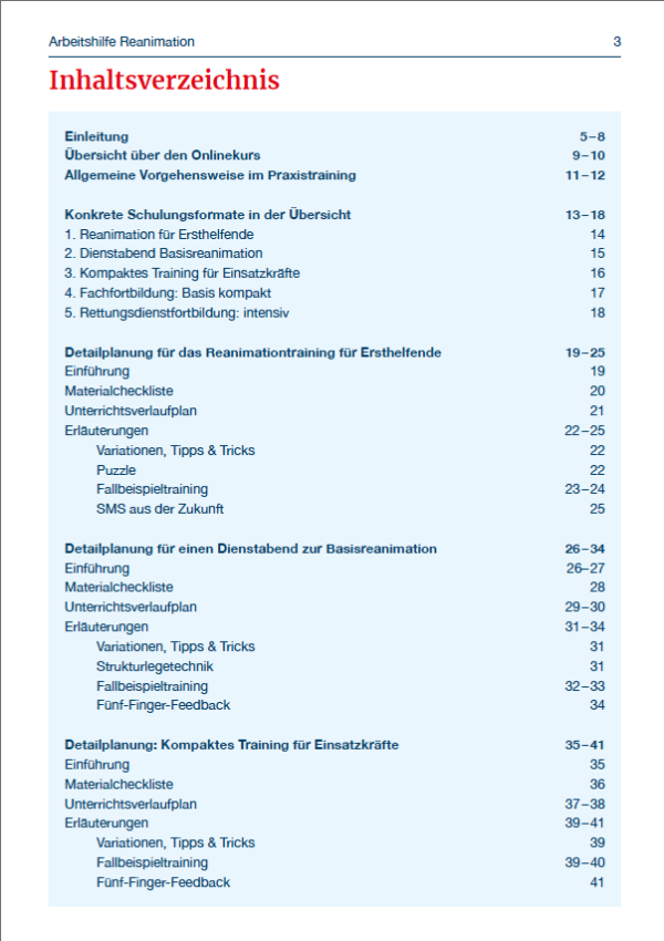 Arbeitshilfe zum eLearning: Reanimation für verschiedene Zielgruppen – Bild 3